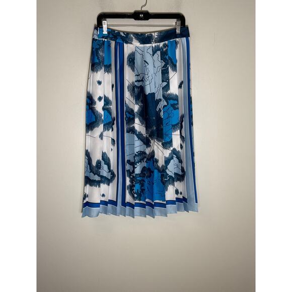 Victoria Beckham Blue and White Pleated Skirt Sz 4 - Picture 2 of 2